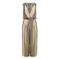 thumbnail image 1 of Women's Summer Linen Two Piece Set Sleeveless Top Wide Leg Pants Casual Comfortable Outfit Stylish Leisure Suit, 1 of 2