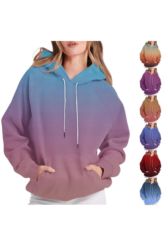 Women's Summer Long Sleeve V Neck T-Shirt Tops Blouses with Drawstring Hooded Sweatshirt Solid Color Casual Loungewear Streetwear Travel Outfits Fashion Essential Gift for Women