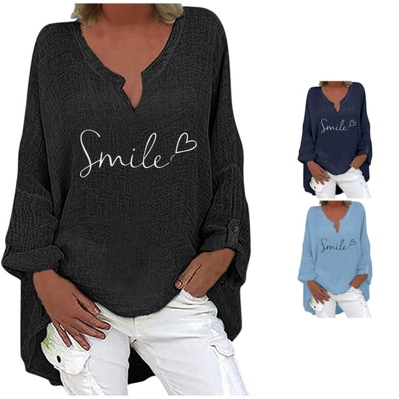 Women's Summer Long Sleeved Fashionable Breathable Comfortable Long Tail Style Printed V Neck T Shirt Top 1 Ladies Football Shirts M