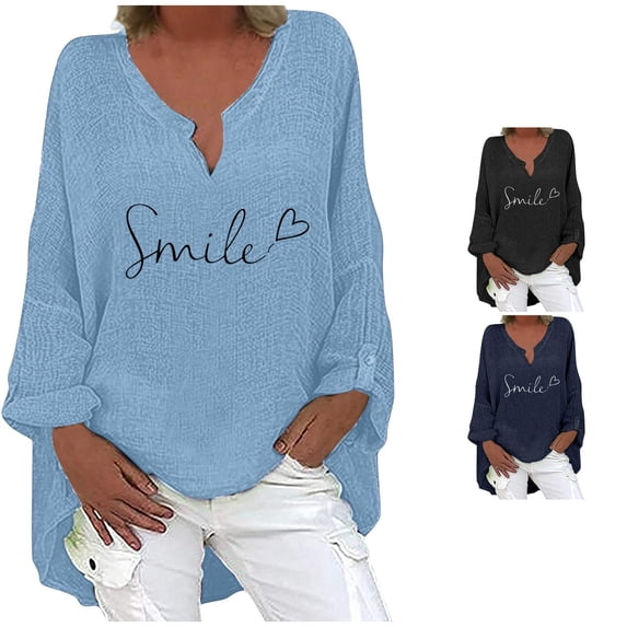 Women's Summer Long Sleeved Fashionable Breathable Comfortable Long Tail Style Printed V Neck T Shirt Top 1 Ladies Football Shirts XL