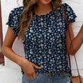 thumbnail image 1 of Women's Summer Loose Casual Short Sleeve Chiffon Top T-Shirt Blouse,S-2XL, 1 of 6