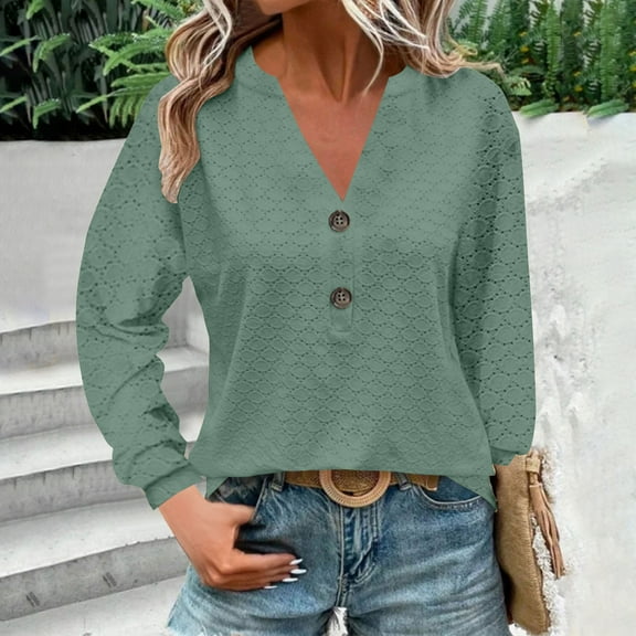 Women's Summer Loose Chiffon Blouse Mesh Long Lantern Sleeve Casual Cutout V Neck Peplum Tops Solid Ruffle Tops Green XXL