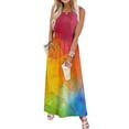thumbnail image 1 of Women's Summer Maxi Dress 2026 Sleeveless Tie Dye Casual Loose Long Beach Sundress Travel Vacation Outfits, 1 of 7