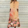 thumbnail image 1 of Women's Summer Maxi Dresses 2025 Casual Short Sleeve V Neck Long Dress Boho Floral Printed Button Down Sundress Flowy Beach Vacation Ladies Dress Save for Later Placed Recently By Me, 1 of 5