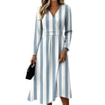 thumbnail image 1 of Women's Summer Maxi Dresses Spring Fall Plus Size V Neck Flowy a Line Dress Elegant Formal Wrap Dress, 1 of 5