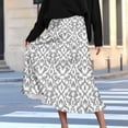 thumbnail image 1 of Women's Summer Midi Skirts Elastic High Waist Flowy Casual Summer Trendy Printed Boho Beach Vacation Skirt, 1 of 7