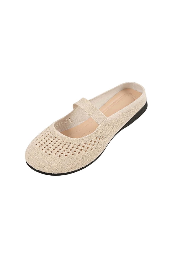 Women’s Summer Moccasin Loafers Wide Width Soft Sole Solid Mesh Slip On Round Toe Flats Khaki 7