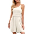 thumbnail image 1 of Women's Summer Sleeveless One Shoulder Solid Color Short Jumpsuits Casual Loose Wide Leg Shorts Beach Romper, 1 of 7