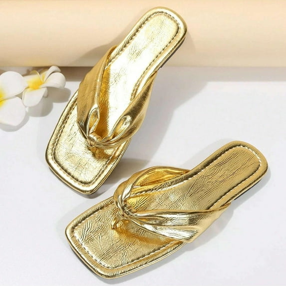 Women's Summer Open-Toe Slide-On Adjustable Strap Flat Sandals Beach Slippers Casual Wear