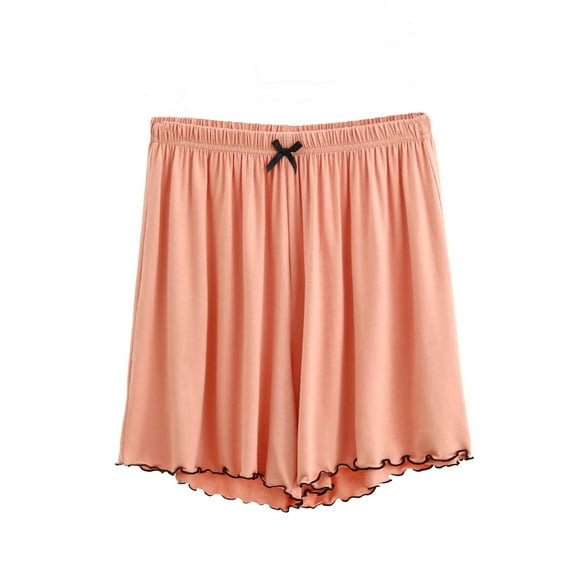 Women's Summer Pajama Shorts Casual Comfy Bow Knot High Waisted Wide Leg Lounge Shorts Sleepwear Ladies Clothes