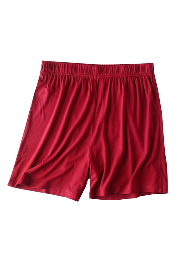 Women's Summer Pajama Shorts Solid Color Thin Elastic Waist Casual Soft Lounge Shorts Sleepwear Plus Size Ladies Clothes