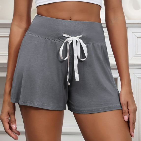 Women's Summer Pajamas Shorts Plus Size Baggy Drawstring Elastic Waist Pjs Short Casual Solid Oversized Lightweight Comfy Soft Loungewear Shorts Loose Fits Sleep Short Pajama