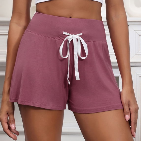 Women's Summer Pajamas Shorts Plus Size Baggy Drawstring Elastic Waist Pjs Short Casual Solid Oversized Lightweight Comfy Soft Loungewear Shorts Loose Fits Sleep Short Pajama