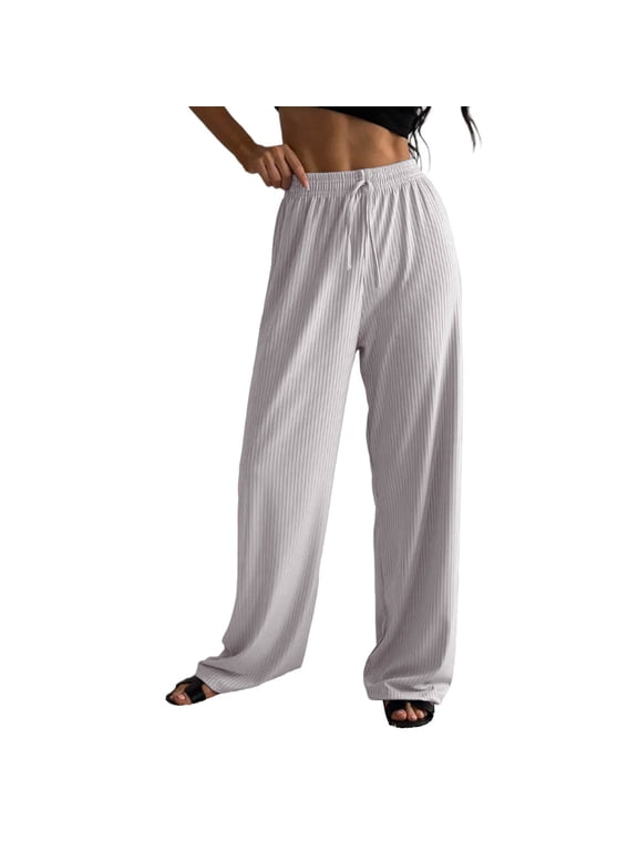 Women's Summer Pants, Women's Sweatpants High Waisted Baggy Sweat Pants Cinch Bottom Workout Casual Joggers Pants Gray S
