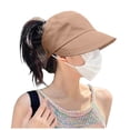 thumbnail image 1 of Women's Ponytail Sun Hat Summer Outdoor UPF Sun Breathable Wide Brim Hat for Beach Gardening Travel, 1 of 5