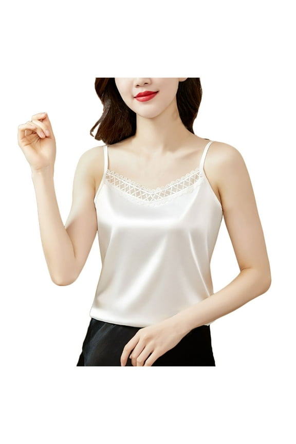 Women's Summer Printed V Neck Camisole - Sleeveless, Loose Fit, Polyester-Spandex Blend, Versatile for Casual/Vacation Wear