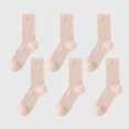 thumbnail image 1 of Women's Summer Ribbed Ankle Socks 6Pk - Pink, 1 of 4