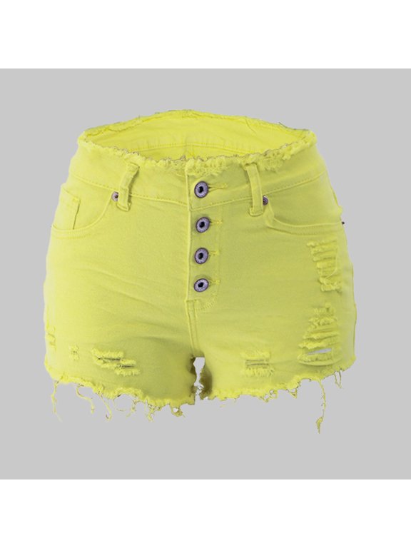 Women's Summer Ripped Jean Shorts Stretch Skinny Denim Shorts Beach Casual Women Shorts