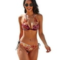 thumbnail image 1 of Women's Summer Roses Heart Bikini Summer Triangle Bathing Suit Tie String Thong, 1 of 5