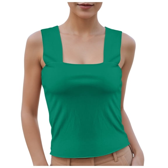Women's Summer Ruched Crop Tank Top Sexy Sleeveless Double Lined Top