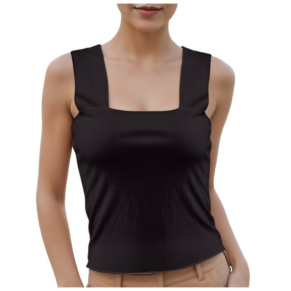 Women's Summer Ruched Crop Tank Top Sexy Sleeveless Double Lined Top