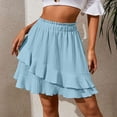 thumbnail image 1 of Women's Summer Ruffled Skirt High Waisted Irregular Solid Skirt Denim Mini Skirt Knit Midi Skirt Sequin Pencil Skirts for Women Girls Skater Skirt Lace Bed Skirt Double Split Skirt Christmas Skirt, 1 of 4