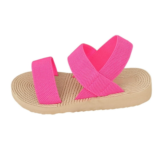 Women's Summer Sandals Fashion Beach Wedge Shoes with Elastic Band Comfortable Casual Ladies Footwear