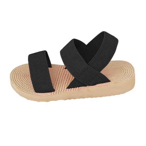 Women's Summer Sandals Fashion Beach Wedge Shoes with Elastic Band Comfortable Casual Ladies Footwear