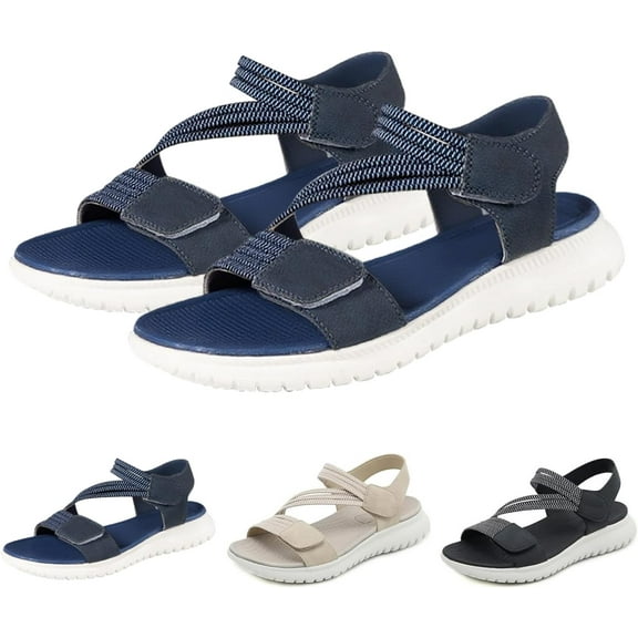 Women's Summer Sandals : with foot arch pad, Adjustable Woven Straps for All-Day Walking Comfort
