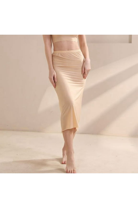 Women's A Summer Semi Breathable Inner Glazing Mid Length Ice Silk Thin Seamless Skirt Bathing Suit Skirt Bottoms for Women Scrub Skirt Plaid Mini Skirt Split Skirt Cow Print Skirt Fall Mini Skirt