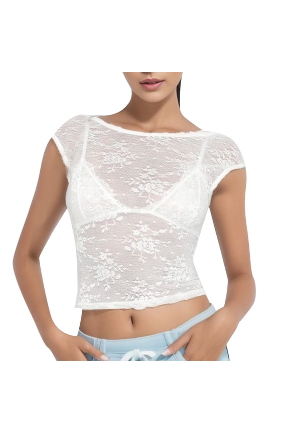 Women's Summer Sexy Backless T-Shirt Fashion Casual Sleeveless Crew Neck Tee Comfortable Fit