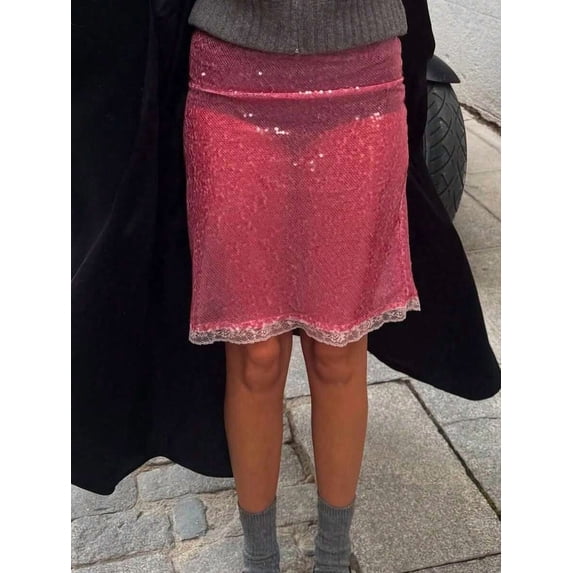 Women's Summer Sheer Bodycon Mini Skirt with Elastic Waist