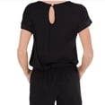 thumbnail image 1 of Women's Summer Short Romper Short Sleeve Solid Casual Loose Lightweight Drawstring Pockets Shorts Rompers Jumpsuits, 1 of 7