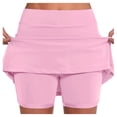thumbnail image 1 of Women's Summer Short Skirt Mid-Waist Inner Shorts Graphic Printed Summer Shorts for Women 2025 Trendy Relaxed Fit Loose Tummy Control Yoga Legging Skirts(Summer, XXXXXL, Pink), 1 of 6