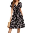 thumbnail image 1 of Women's Summer Short Sleeve Casual Dresses V-Neck Floral Party Dress with Pockets, 1 of 6