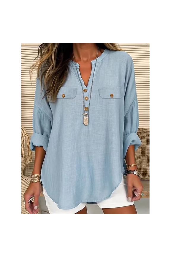 Women's Summer Short Sleeve Round Neck Loose Fit Tops Shirts Blouses Solid Color Hollow Out Sheer Casual Daily Wear Work Office Vacation Fashion Essential Gift for Women | CSEONE,Light Blue XL