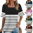 thumbnail image 1 of Women's Summer Short Sleeve Round Neck Tops Shirts Blouses Floral Print Loose Fit Casual Daily Wear Vacation Beach Travel Fashion Essential Gift for Women | Sopatenor,Pink XL, 1 of 8