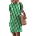 Women’s Summer Short Sleeve TShirt Dress Casual Loose Slit Beach Mini