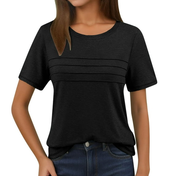 Women's Summer Short Sleeve T-Shirt Dressy Casual Crew Neck Tunic Top Fashion Blouse Beach Wear Comfortable Stylish
