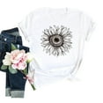 thumbnail image 1 of Women's Summer Short Sleeve Tops Casual Sunflower Print T Shirt, 1 of 1