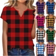 thumbnail image 1 of Women's Summer Short Sleeve V Neck Tops T-Shirts Blouses Solid Color Casual Daily Wear Vacation Beach Outfits Fashion Essential Gift for Women | CSEONE,Orange L, 1 of 9