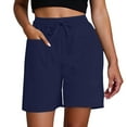 thumbnail image 1 of Women's Summer Shorts Capri Walking Pants Workout Lightweight Breathable Stretchy Casual Beach Shorts with Pockets S-3XL, 1 of 5