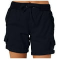 thumbnail image 1 of Women's Summer Shorts Casual Elastic Waist Cargo Spring Fashion Hiking Casual Loose High Waisted Short with Pockets S-3XL, 1 of 8