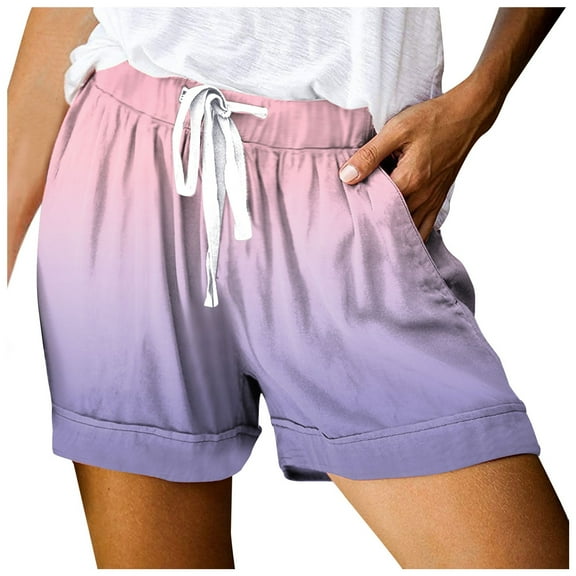 Women's Summer Shorts Drawstring Elastic Waist Casual Lightweight Beach Vacation Trendy 2025 with Pockets S-2XL
