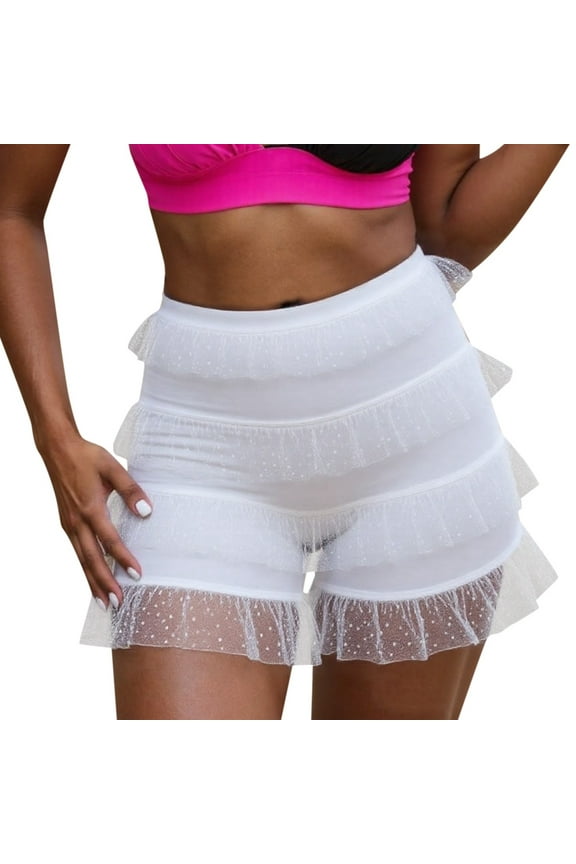Women's Summer Shorts High Waist Lace Sweet Sexy Cake Flattering Fit Party Wear Trendy Casual Shorts S-XL