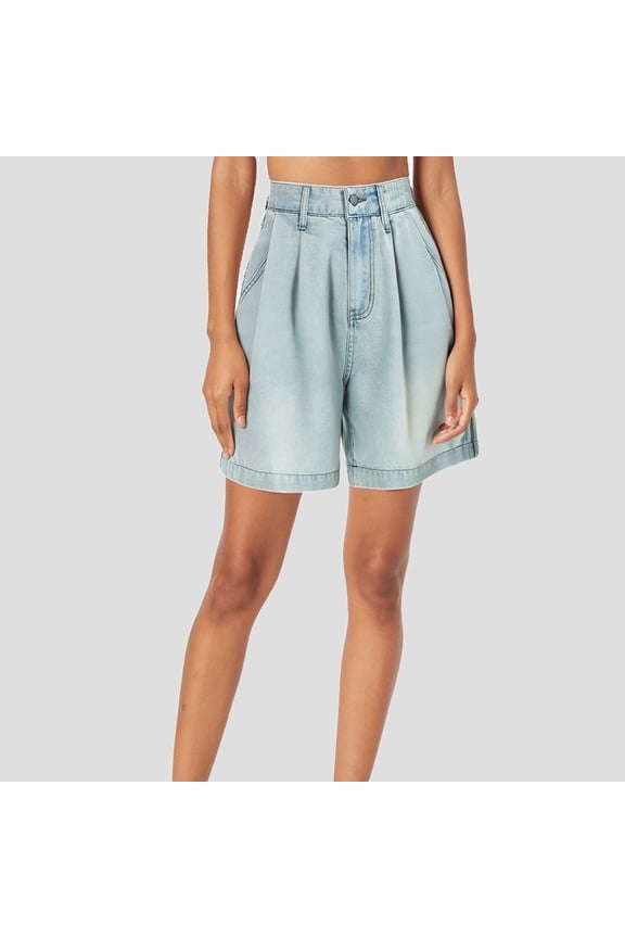 Women's Summer Shorts High Waisted Wide Leg Casual Straight Cut Denim Shorts For Daily Wear Vacation Outing And Dinner Womens Sliding Shorts Softball Short Sleeve Tunics for Women to Wear with