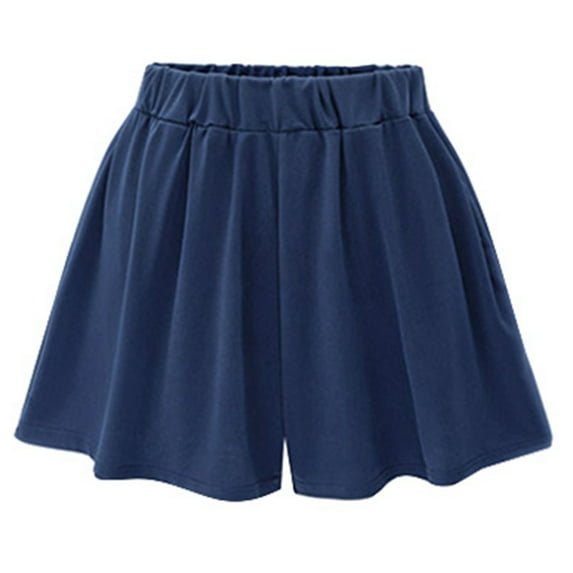 Women's Summer Shorts Plus Size Wide Leg Classic Solid Color Casual Culottes Loose High Waisted Short M-4XL