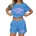 thumbnail image 1 of Women's Summer Shorts Set Casual Printed T Shirt And Shorts Outfit Comfortable Wear For Vacation Daily Wear, 1 of 2