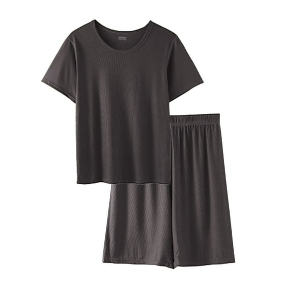 Women's Summer Shorts Set Casual Round Neck Viscose Outfit Basic Comfortable Sleepwear Elastic Waist Soft Breathable Two Piece