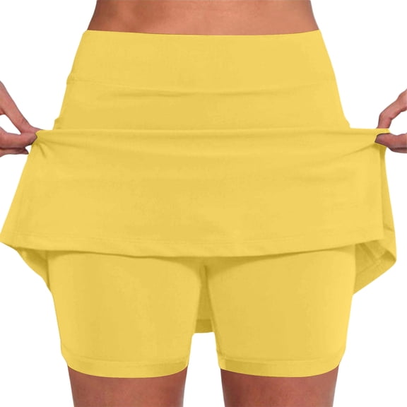 Women's Summer Shorts Skorts Mid Waist Skort Active Skirt Trendy Casual Shorts with Pockets S-5XL